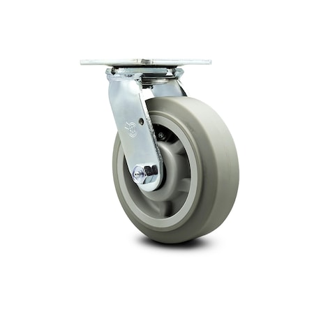 Service Caster 6 Inch Thermoplastic Rubber Wheel Swivel Caster with Ball Bearing SCC-30CS620-TPRBF